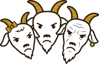 Three grumpy goats — the 3 Grumpy Goats logo